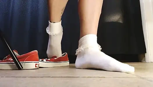 Ruffled White Socks Vans Flame Sneakers Shoeplay