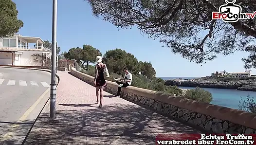 German tourist fucked publicly on the street in Mallorca