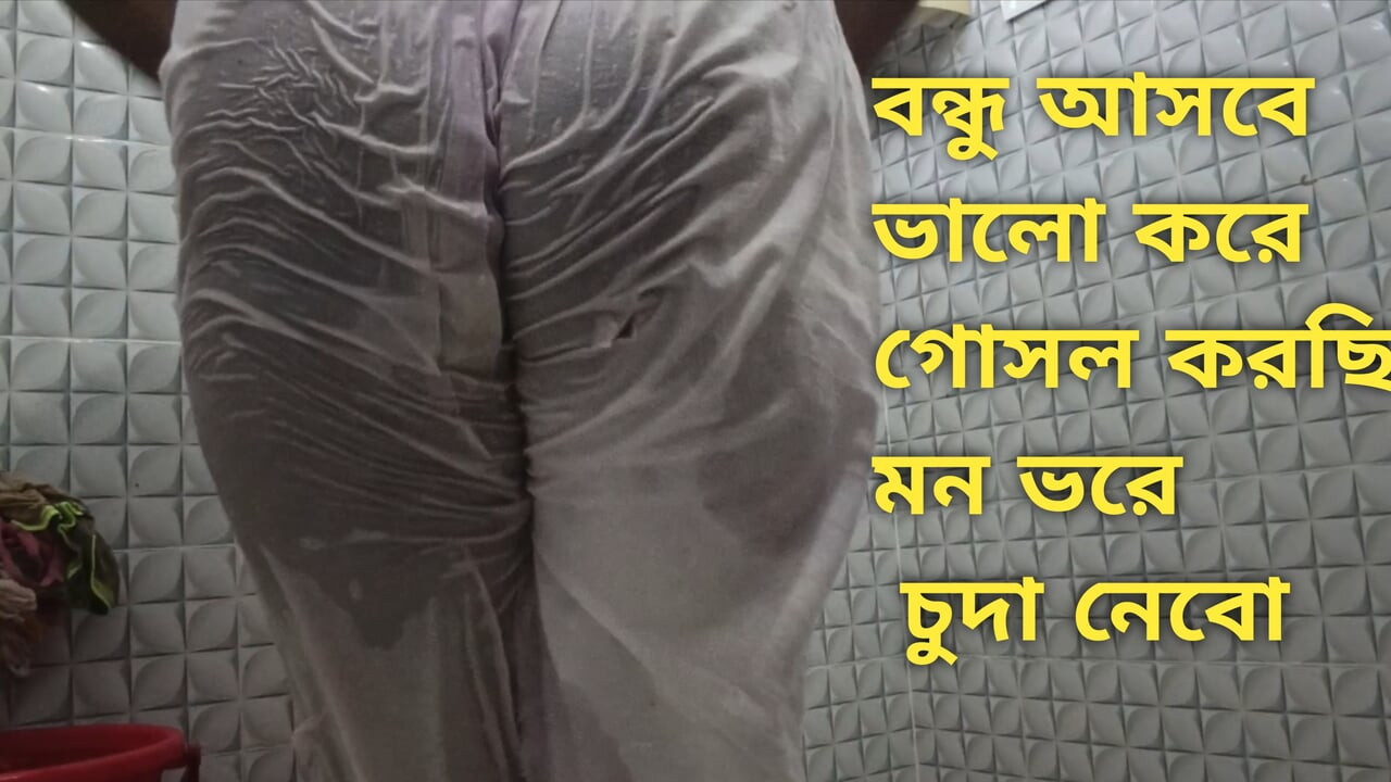 Hot desi beauty showering alone in bathroom