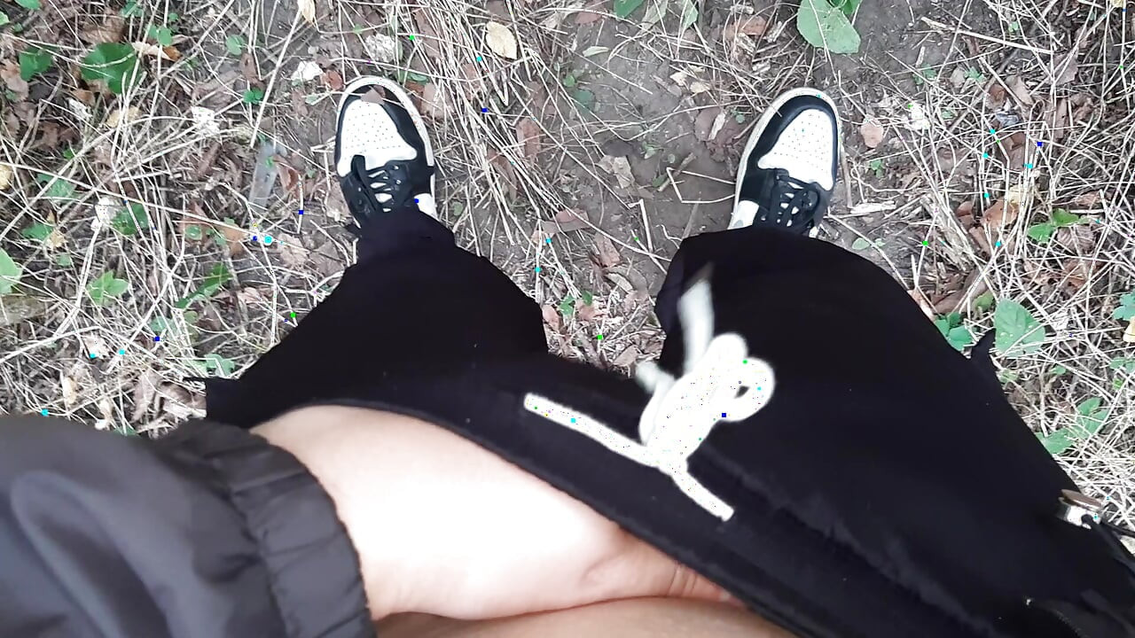 Risky lesbian masturbation in the forest