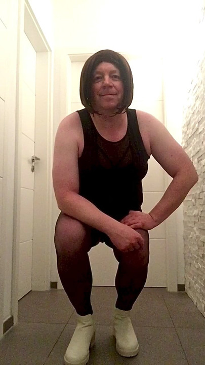 Stockings Mesh-Dress Pantyhose Boots - Nicki-Crossdress