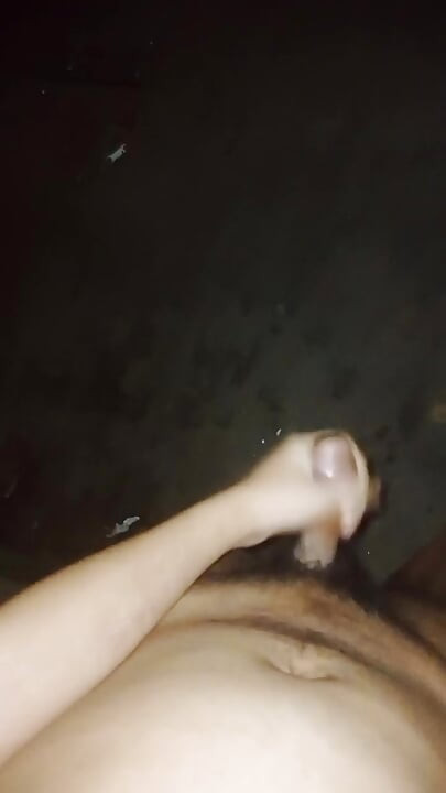 Pinoy Twink Stroking His Hard Cock in the Dark While Waiting for Daddy