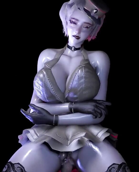 3D 거대한 젖탱이 코스프레 모델 그녀의 후장 따먹기