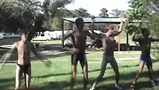 Connick Dade porn video – BadBoysBootCamp: Alex Dade Chas Kramer and their pals labor at the camp completely naked