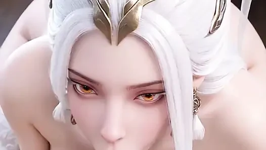 white hair AI pretty get fucked in her ass