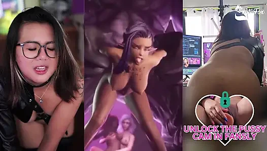 Фриковатая реакция хентай, симпатичная азиатская стримера Goonette нарушает чистое чрезмерное возбуждение