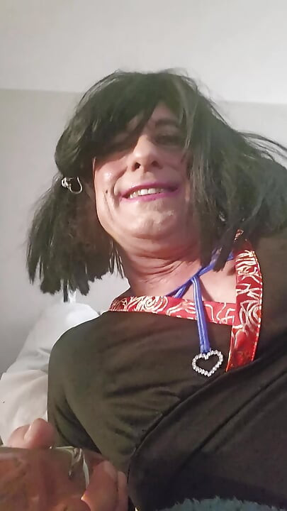 Sissy crossdresser husband glass wand slut