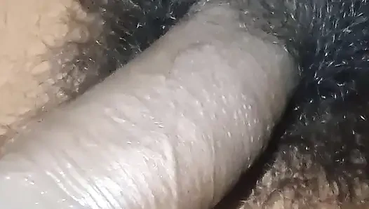 indian boy jerking his big cock close up
