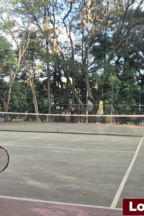 Rafaela and Igor Are Taking Their Strip Tennis Match Outside