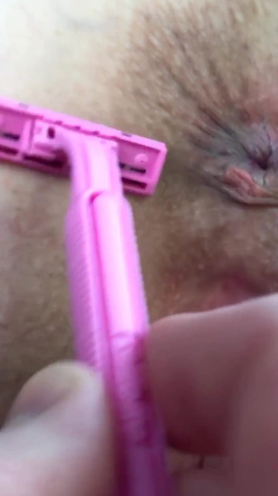 This is what happens when you ask your husband to help you remove the hair around the asshole and in the bikini area...