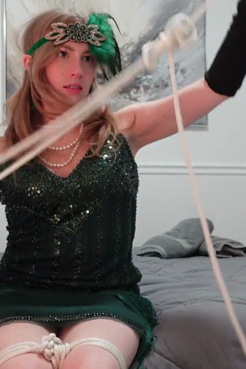Stella Elle's Roaring '20s Self-bondage Seduction - POV Captive Fantasy Awaits!