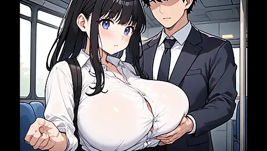 Anime kız trenle adamı baştan çıkarıyor
