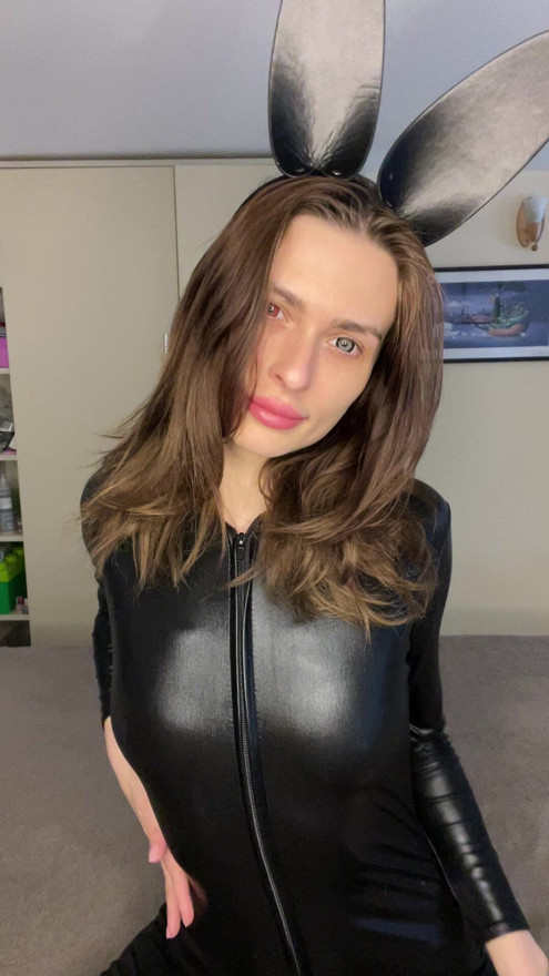 Latex Bunny Domme – Spits and Dominates POV