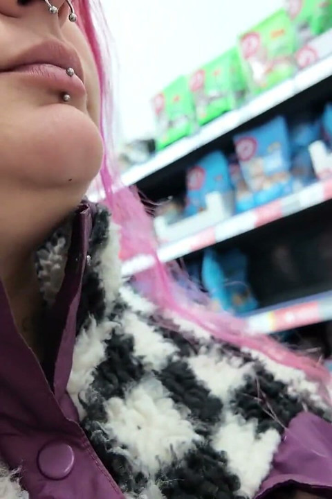Plump Chick Burps at the Supermarket Embarrassing Public Display