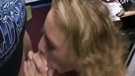 Blonde Babe Deepthroats Big Cock to Explosive Cumshot