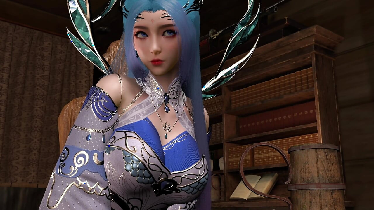 3D peituda puta cosplay modelo traindo com BBC