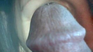 precum on Andrea's  face