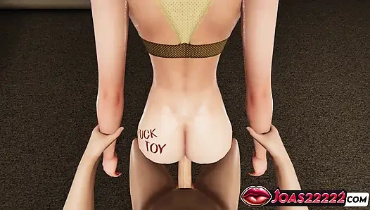 Sexy Yoshike Anime 3D Hentai - pOV stehender doggystyle perfekter arsch, spreizende beine, nahaufnahme & anal piledriver-creampie