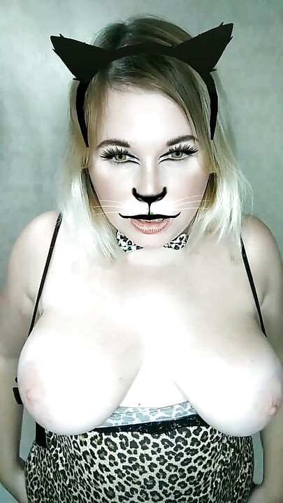 Chubby MILF in Cat Costume Big Tits