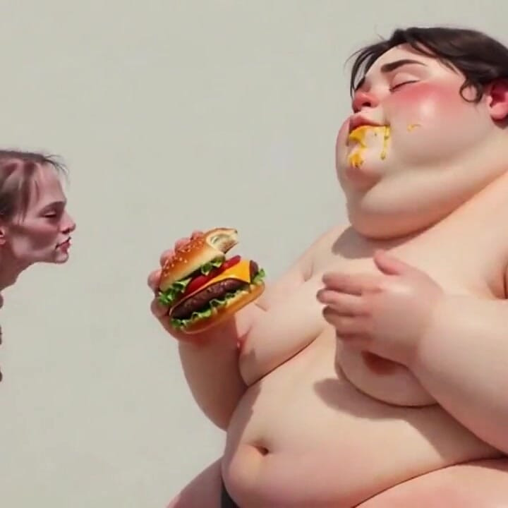 Intense Feeding Session - SSBBW Humiliates and Fattens Thin Girl