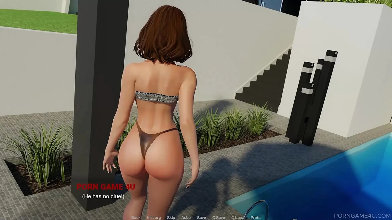 Before My Husband Comes Back...- Cheating Wife Begs for It by the Pool!- Away From Home- Hot Scene #1- Vatosgames- by Porngame4u