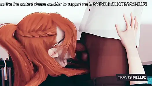 Rayuan kantor sama sekretaris semok rambut merah setelah hukuman berjam-jam