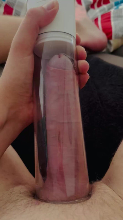 White uncut dick pumped thick
