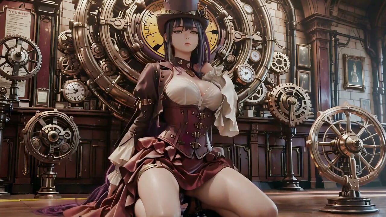 Purple Hairs in a Steam Fantasy!