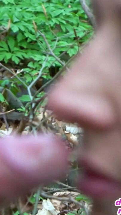 Chubby German milf having an outdoor blowjob in the woods with a stranger man | Clip 3