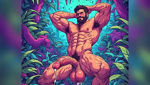 Muscle Men Cocks Cumming Art