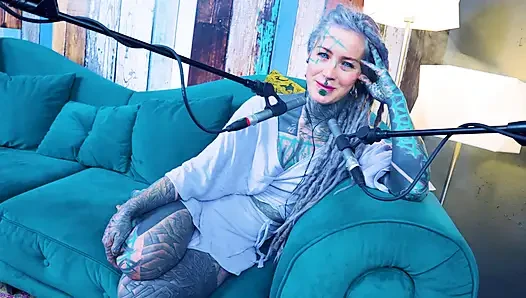 I talk about S - Shame - ASMR podcast SFW talking goth skinny girl dreadlocks tattoo model inked girl