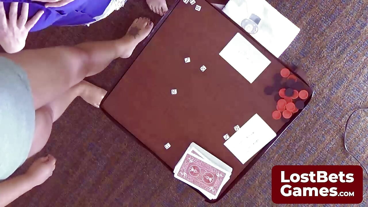 The final strip game loser, left in just her bra