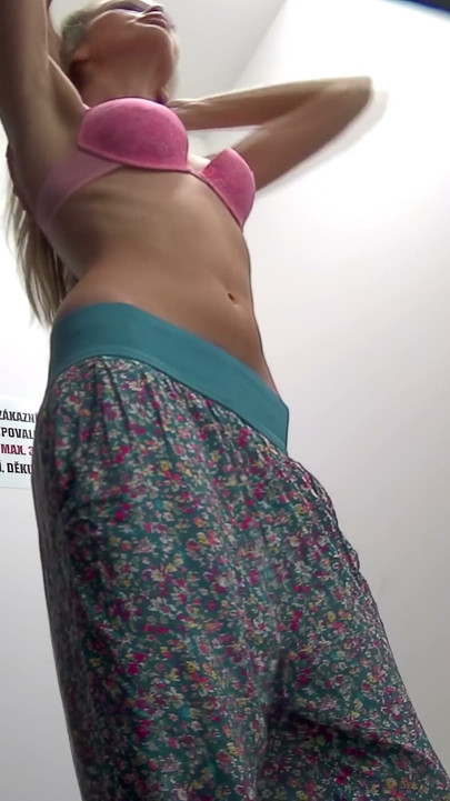 Czech Cabins 72: Skinny Blonde Strips - Every Move on Camera