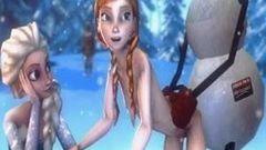 Elsa и Anna 3D, секс-подборка (заморожено)
