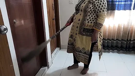 Indian Maid Fucked by Boss While Sweeping Office - Big Ass Creampie