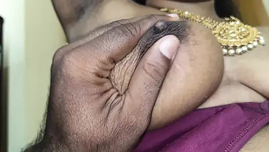 Pink colour saree housewife