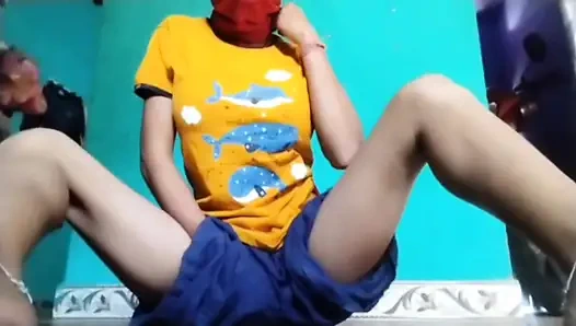 Indian beautifull girl doing fingering in home