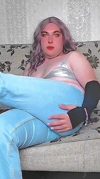 Red hot big ass self spanking roughly natural ladyboy | Clip 1