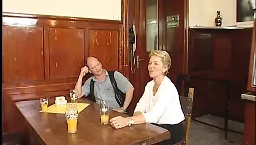 Horny granny spreads legs in the air as she gets fucked in the office