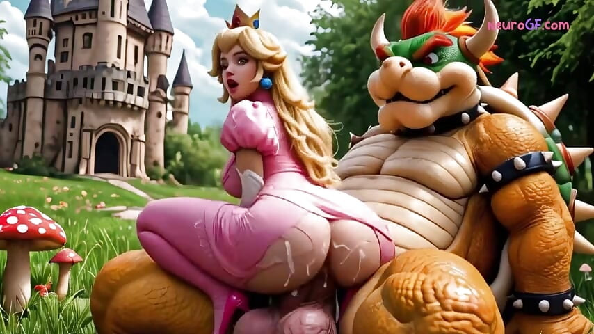 Prințesa Mario este futută de o pulă monstruoasă în iarba castelului