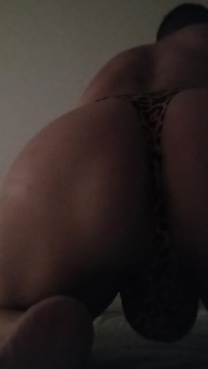 In a Leopard Thong Fingering Me