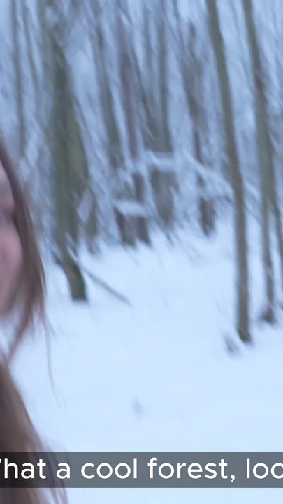 During a Lovely Walk in the Winter Forest, My Pussy Was Filled to the Limit 4K HD Tim Team