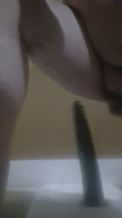 Fuzzy video of deep dildo ride just for Jarmus