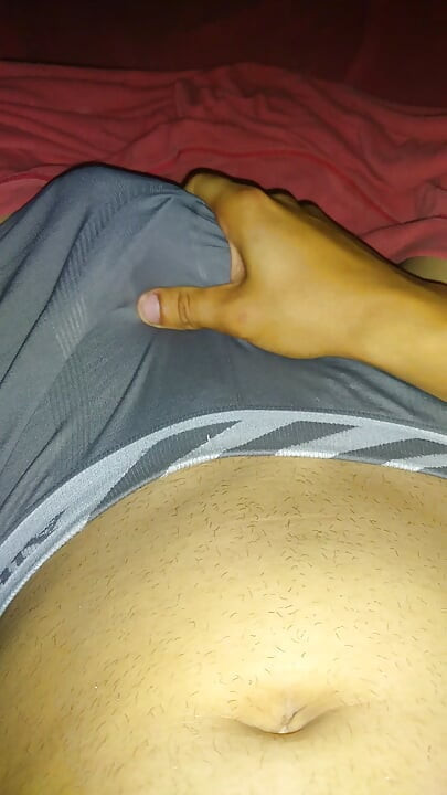 Horny in the middle of the night under the duvet wearing only underwear jerking off big thick cock