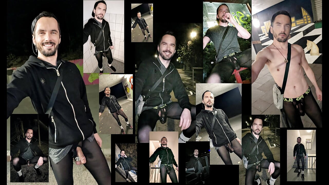 Jalan-jalan di dalam kota dengan legging tembus lihat (Bulge Meggings)