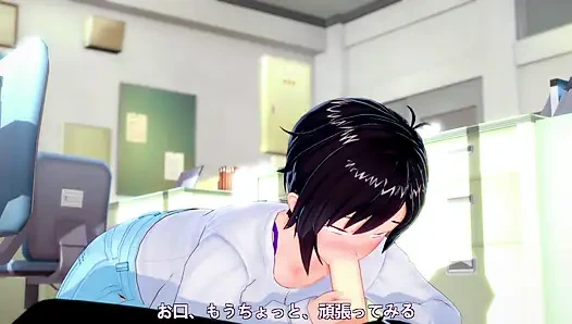 Fucking his best friend's mother in the Hentai office