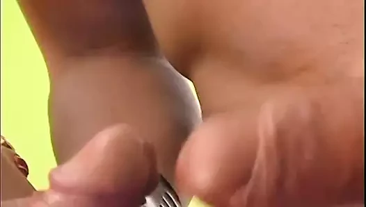 Rough anal fucking of naughty shemale babe with tattoo on belly