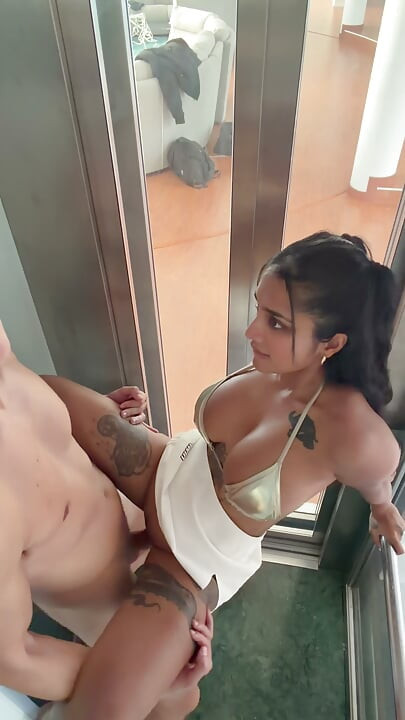 Fucking in the Elevator of the Building the Neighbors Catch Us- Yasmina Khan