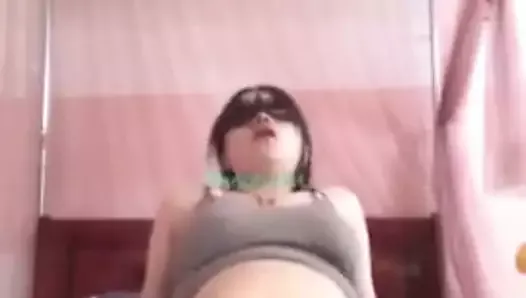 Pregnant Asian on cam