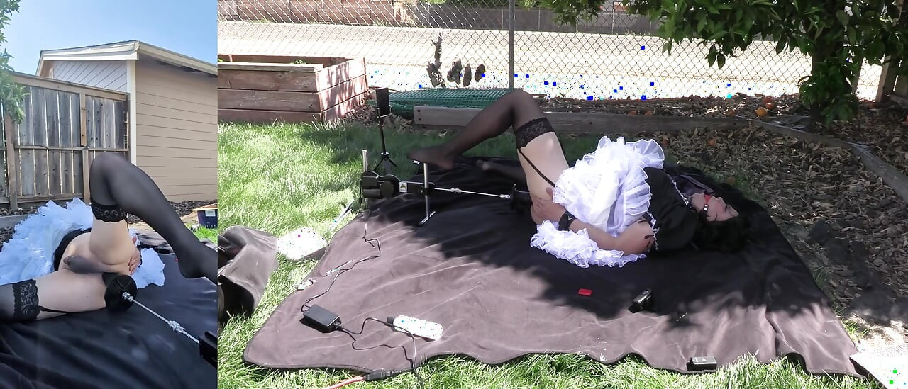 Sissy Maid Candy Gets Fucked by Her Fucking Machine Outdoors - Part 1